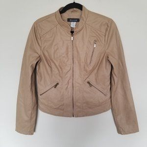 New Look vegan leather tan motocycle jacket M